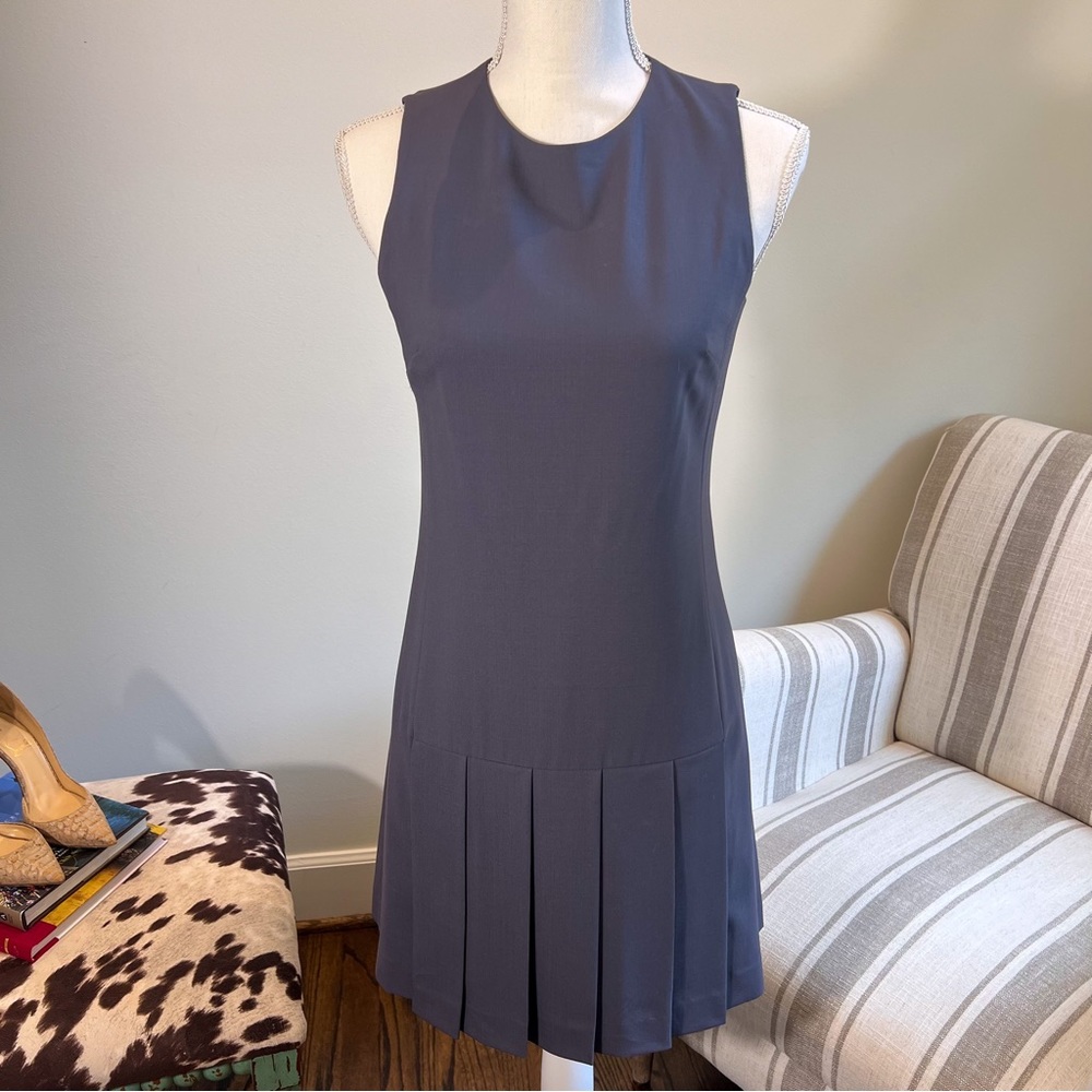 Grey Theory Shift Dress with Pleated Front - Size 4